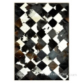 tapis de tapis patchwork en gros noir et blanc en noir et blanc